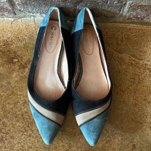 Anthropologie Corso Como green multicolored Pointy Toed  ballet flats‎